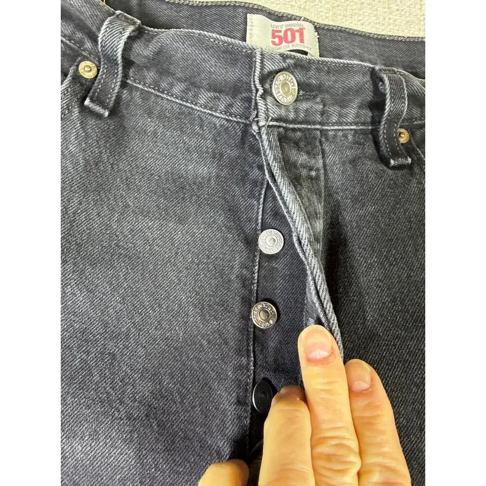 Levi’s 501 Men Black 38x38 Button Fly 5 Pocket Denim Jeans Made in Mexico Casual